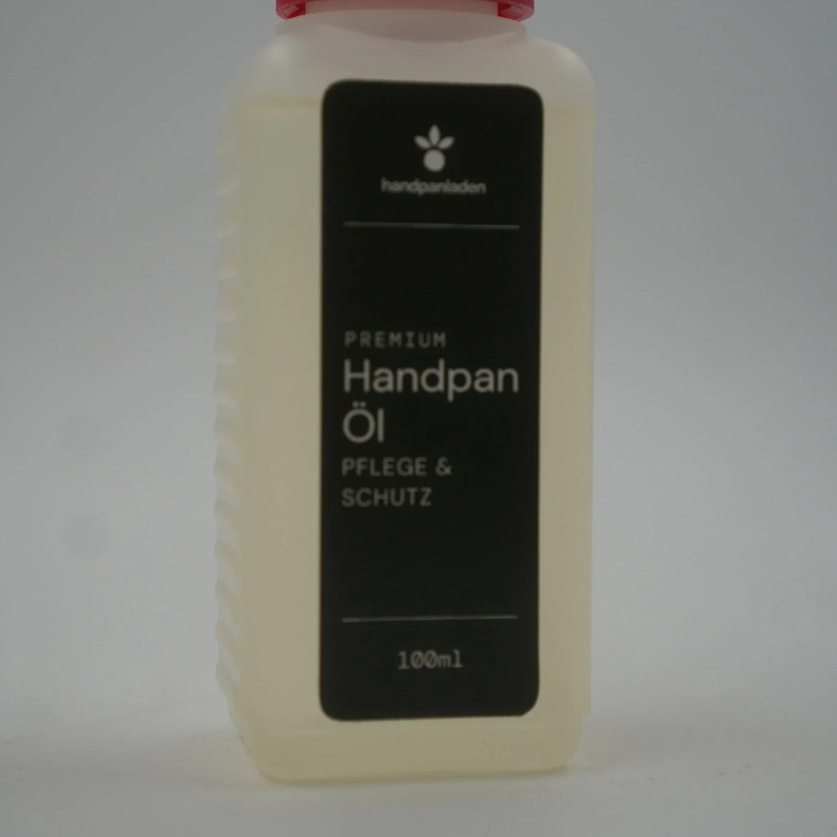 Etikett der Premium Handpan Öl Flasche: Pflege & Schutz, 100 ml – handpanladen