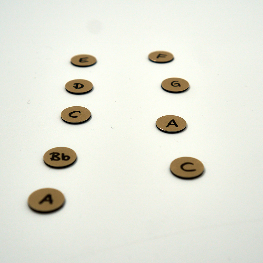 Handpan Magnetzahlen - D Kurd Tonleiter