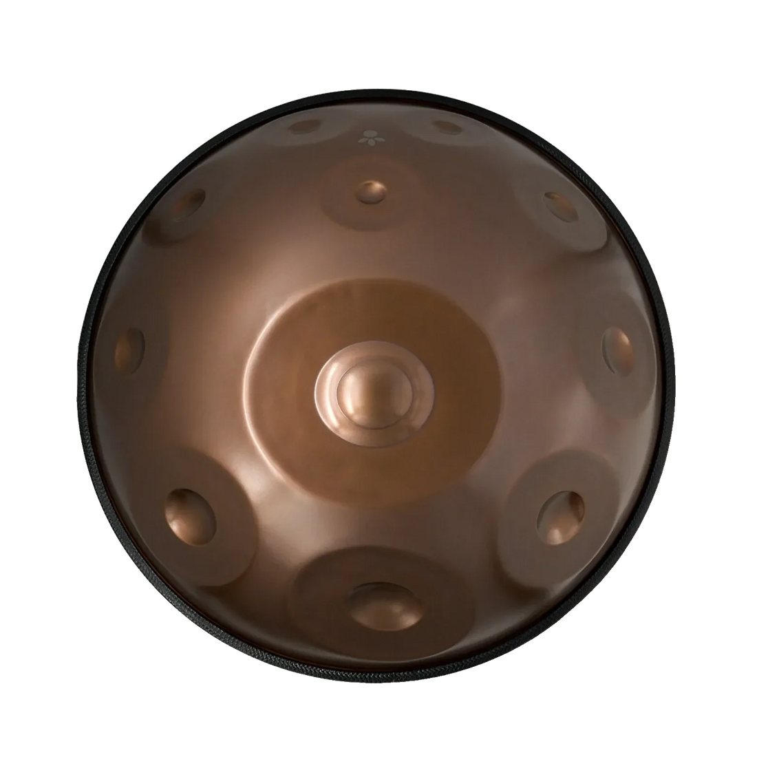 Handpan D Ashakiran 19 – hpl studio, Draufsicht auf die Tonfelder der Oberseite