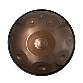 Handpan D Kurd 14 – hpl studio, Draufsicht auf die Tonfelder der Oberseite