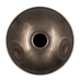 Handpan Master D Kurd 14, Unterseite mit Gu-Klangöffnung – handpanladen