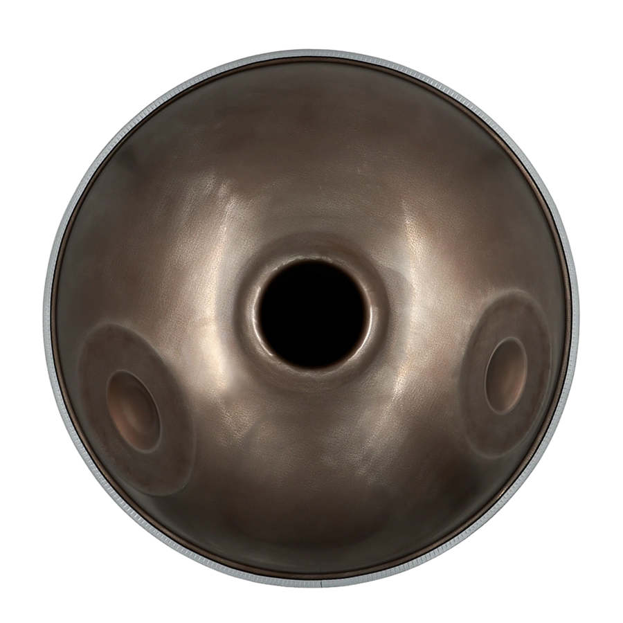 Handpan Master D Kurd 14, Unterseite mit Gu-Klangöffnung – handpanladen