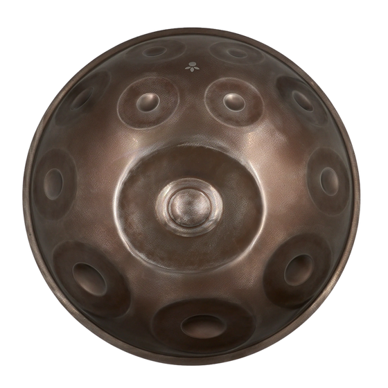 Handpan Master D Kurd 19, Draufsicht auf die Tonfelder – handpanladen