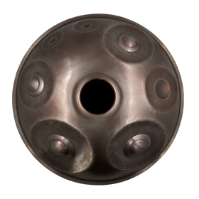 Handpan Master D Kurd 19, Unterseite mit Gu-Klangöffnung – handpanladen