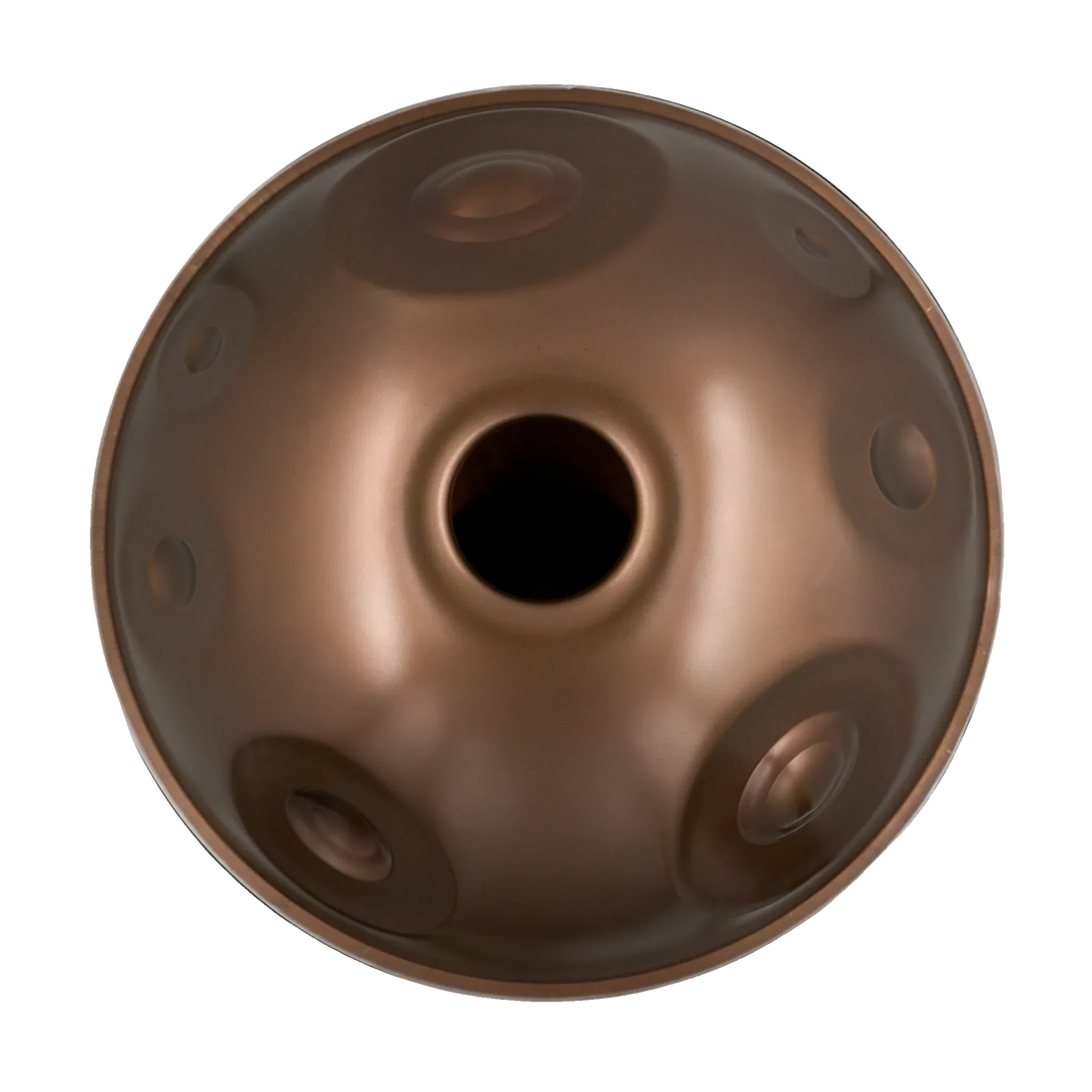 Handpan D Aegean 20 – hpl studio von unten: Klangöffnung und sieben Töne