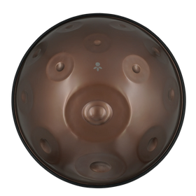 Handpan Studio E La Sirena 20, Draufsicht auf die Tonfelder mit mattem braunem Finish – handpanladen