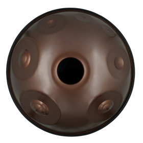 Handpan Studio E La Sirena 20, Unterseite mit Gu-Klangöffnung und braunem Finish – handpanladen