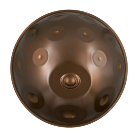 Handpan G Major 20 – hpl studio von oben: G3 in der Mitte, 13 weitere Töne darum herum