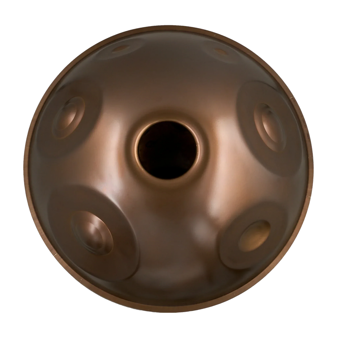 Handpan G Major 20 – hpl studio von unten: Klangöffnung und sechs Töne