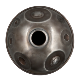 Unterseite der HPL Master Handpan in D Aegean 18 mit Tonfeldern und Gu-Öffnung