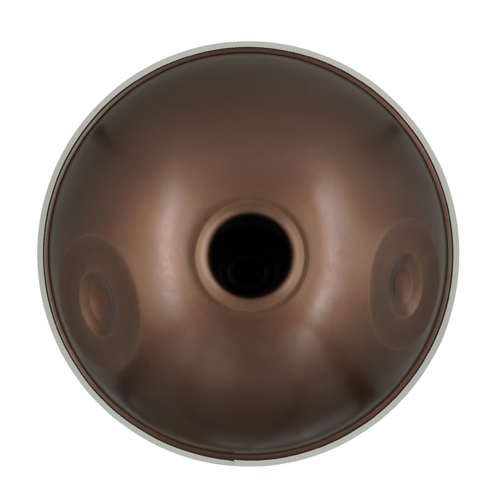 Handpan D Kurd 14, Unterseite mit Gu-Klangöffnung – handpanladen