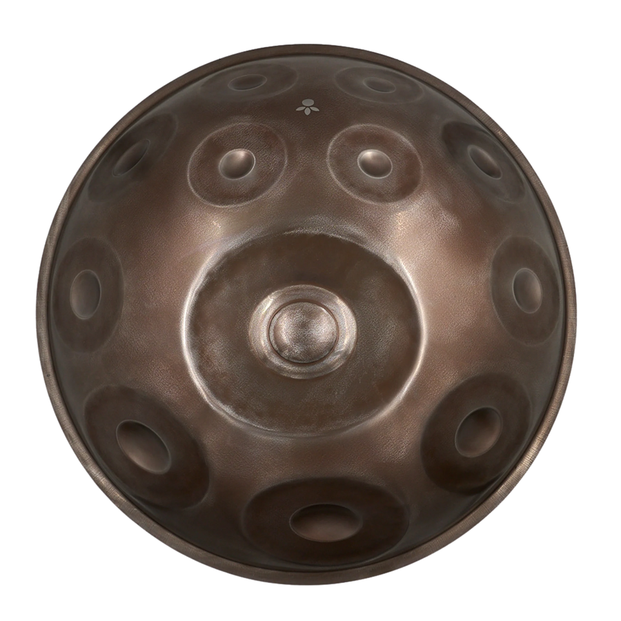 Handpan Master D Kurd 14, Draufsicht auf die Tonfelder – handpanladen