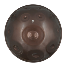 Handpan Master F# Low Pygmy 21, Prototyp-Einzelstück (gebraucht) – Draufsicht auf die Tonfelder, handpanladen