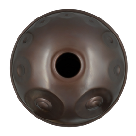 Handpan Master F# Low Pygmy 21, Prototyp-Einzelstück (gebraucht) – Unterseite mit Gu-Klangöffnung, handpanladen