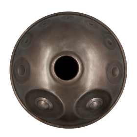 Handpan Master F# Low Pygmy 21, Unterseite mit Gu-Klangöffnung – handpanladen