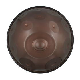 Handpan D Kurd 20, frühes mxneumann-Instrument (gebraucht) – Draufsicht auf die Tonfelder, handpanladen